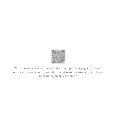 Gracious Goodbye planner page with a QR code linking to free downloadable and printable planning pages.